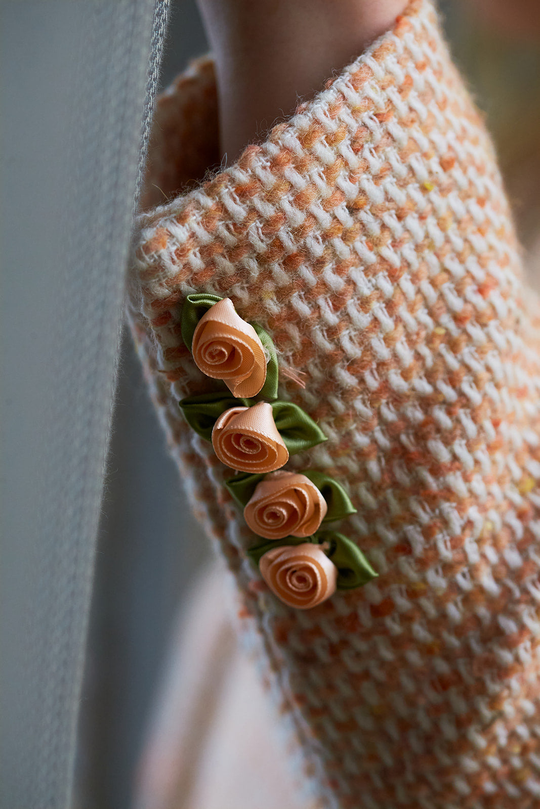 Apricot Whisper Boucle Coat