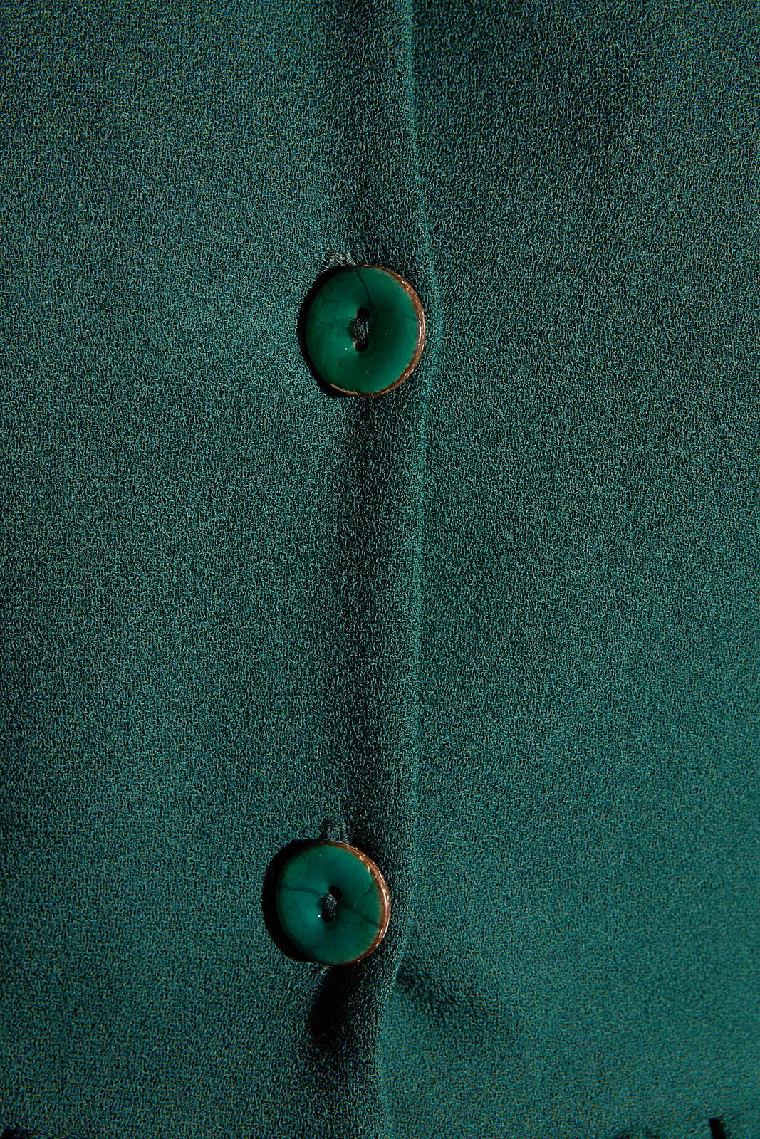 Emerald Buttoned Flare Dress