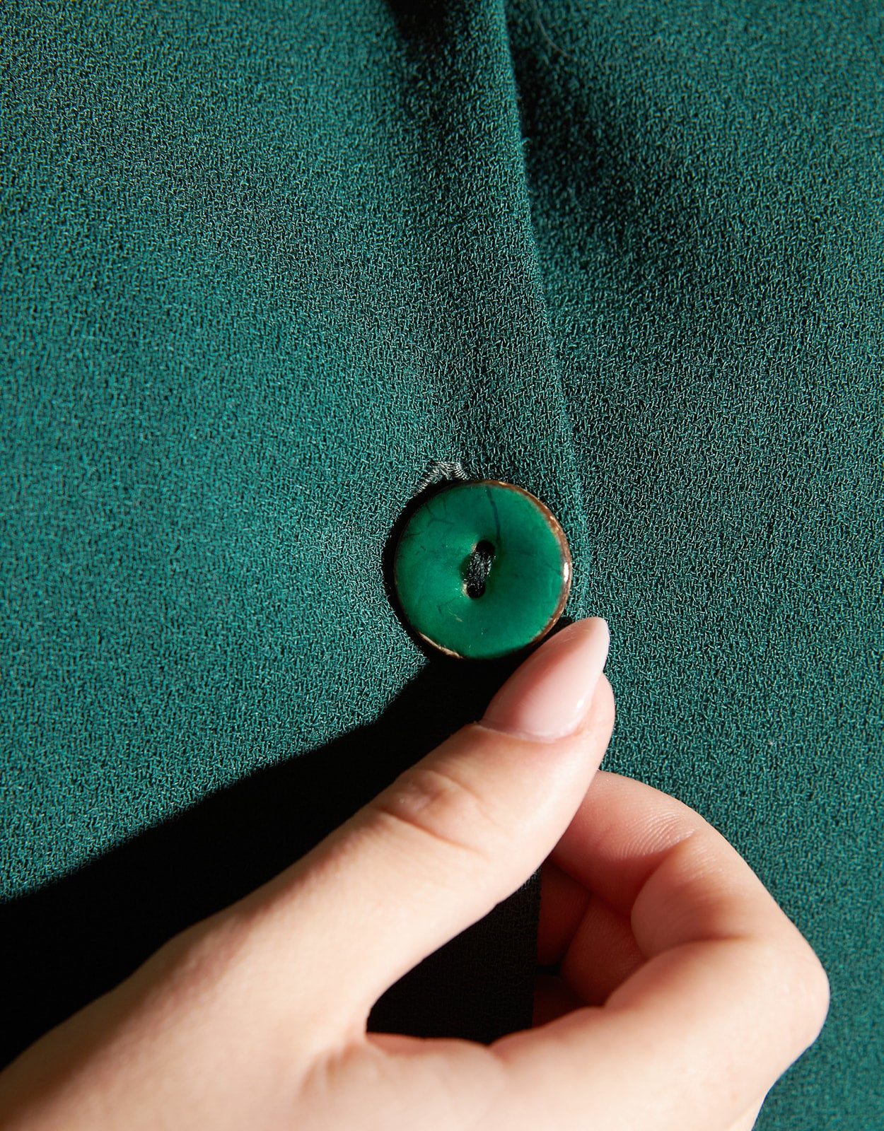 Emerald Buttoned Flare Dress