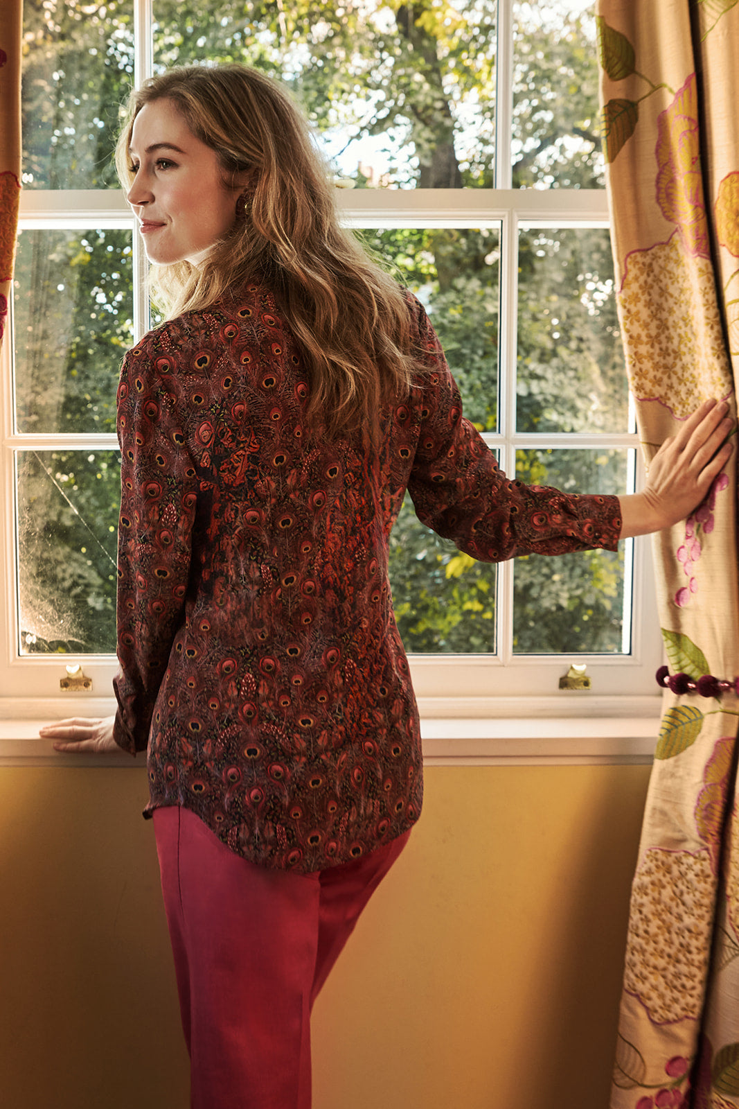 Chestnut and Amber Tie-neck Blouse