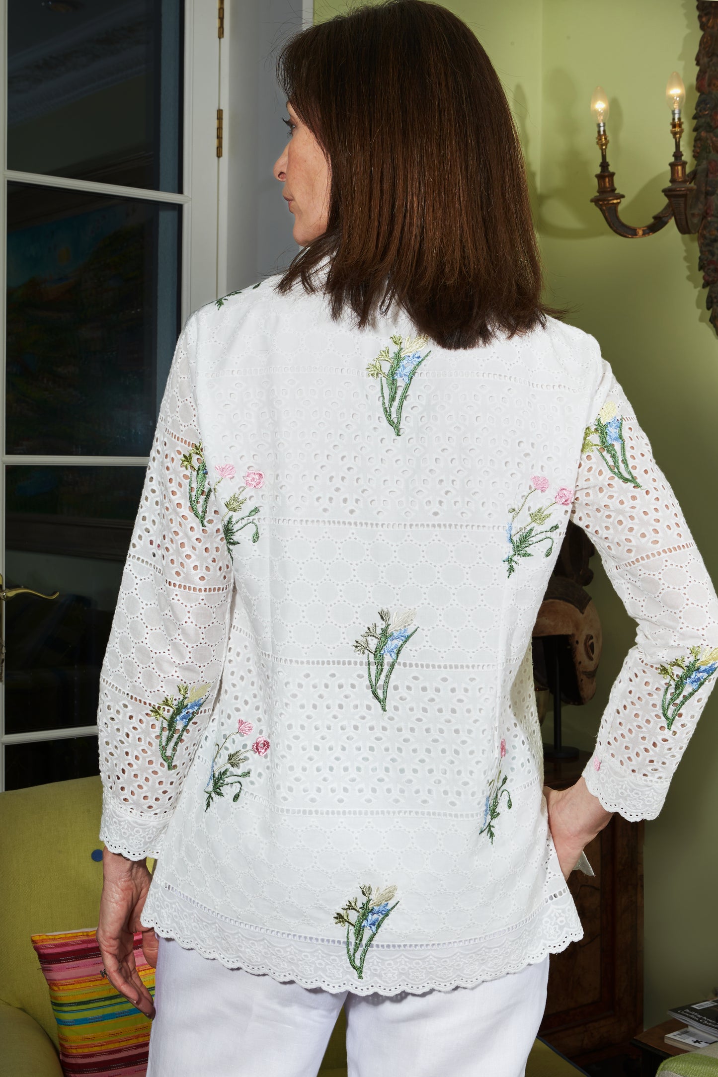 Flowered Broderie Anglaise Blouse