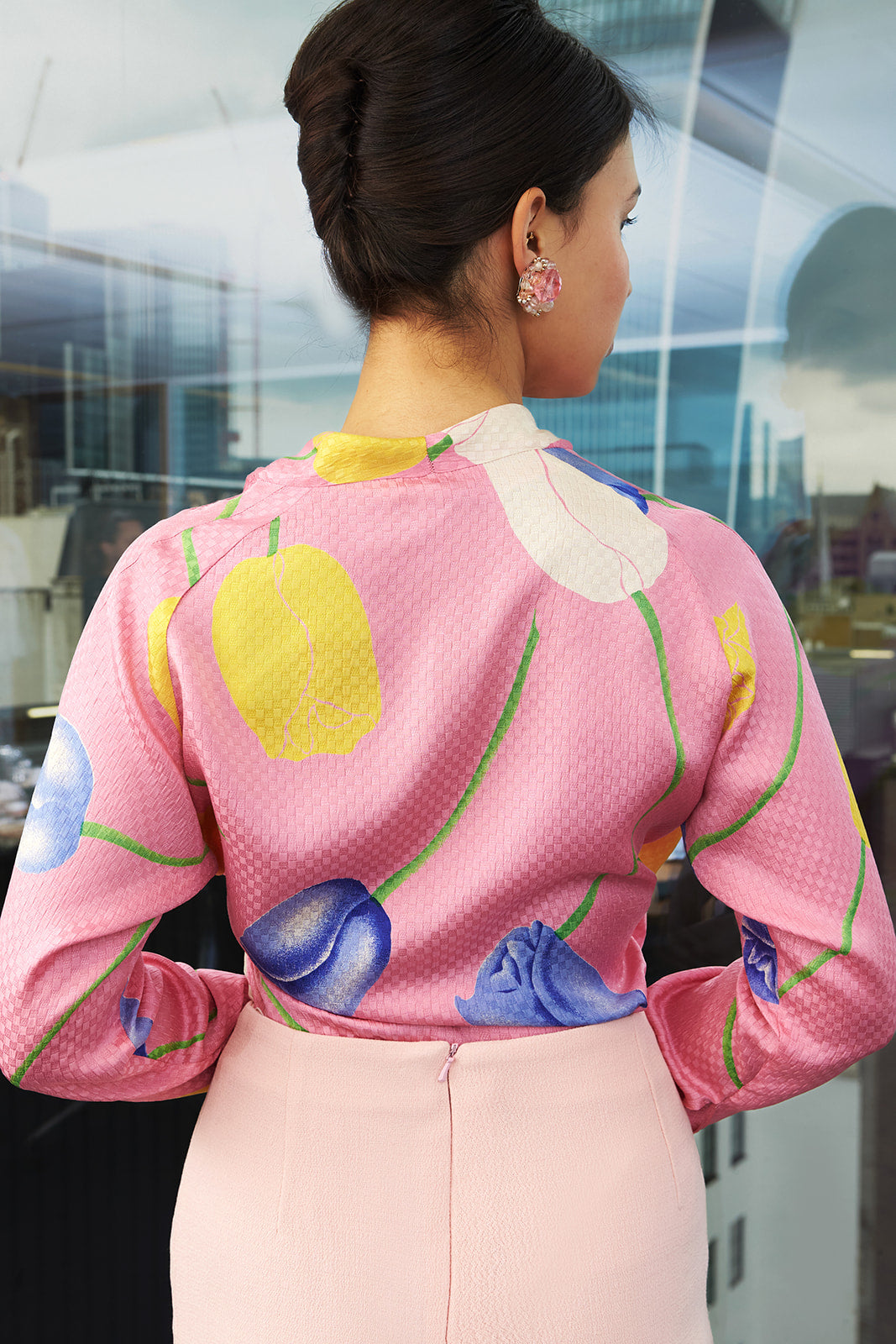 Multi coloured Tulip cross fronted blouse