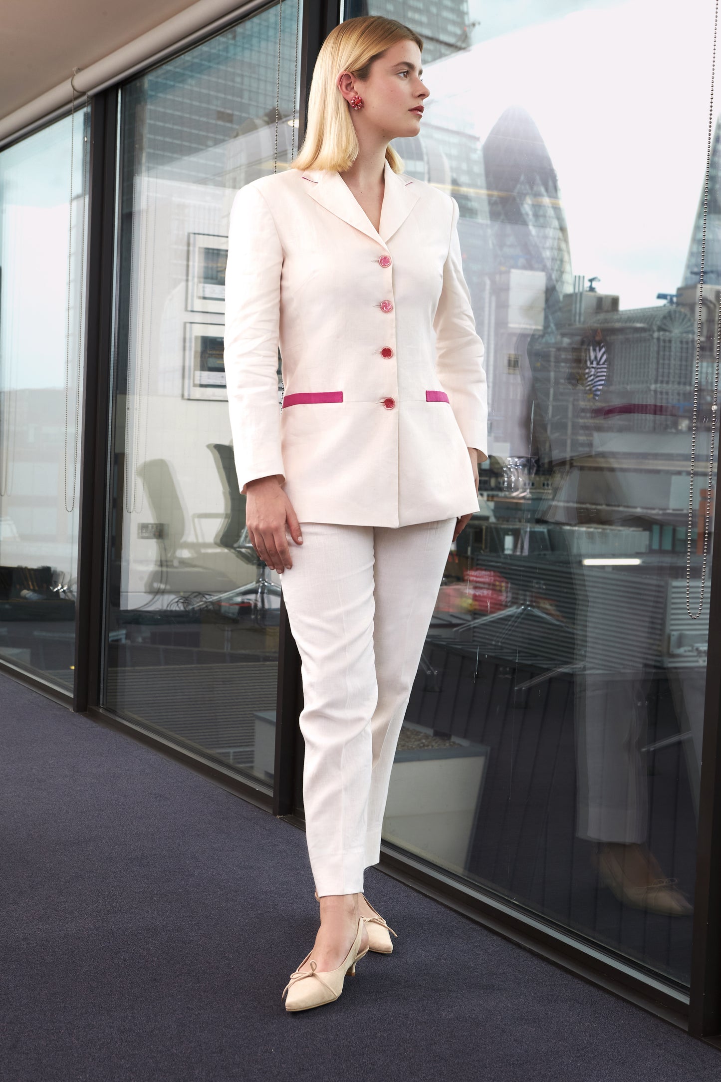 Pink and Raspberry Allure Linen Suit